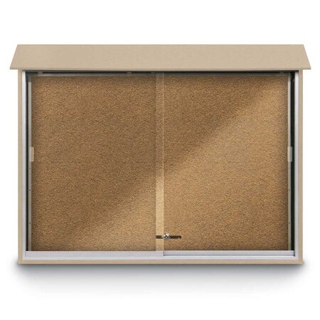 United Visual Products Outdoor Enclosed Combo Board, 72"x36", Satin Frame/White Porc & Cinnabar UVCB7236OD-WHTPORC-CINNABA